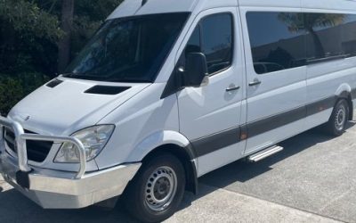 White 2011 Mercedes Benz Sprinter bus van